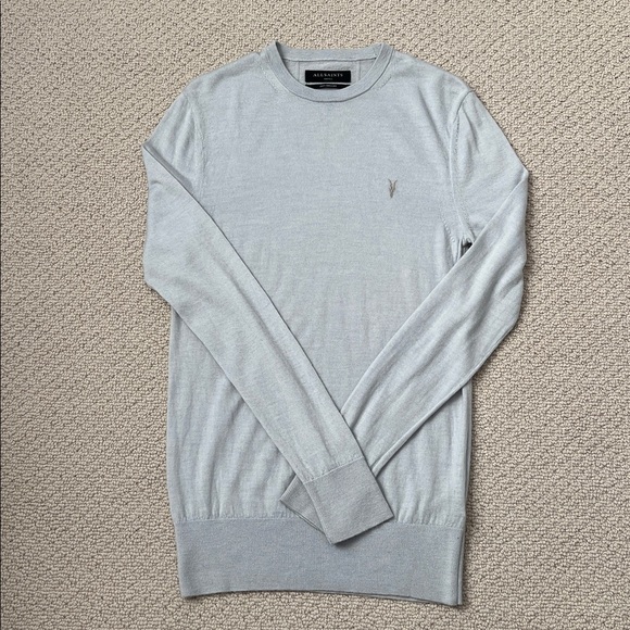 All Saints Merino Wool Sweater in Soft Gray - Picture 1 of 7